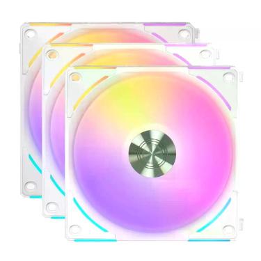 Imagem de Kit de Cooler Para Gabinete Lian Li AL120 V2 Branco RGB Com 3 Fans 120