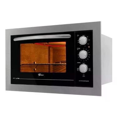 Imagem de Forno Elétrico de Embutir Fischer Fit Line 48L Autolimpante com Timer Grill Inox 220V