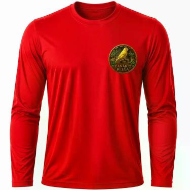 Imagem de Camisa Uv +50 Pássaro Canário Belga - Proteção Solar cor:VermelhoTaman