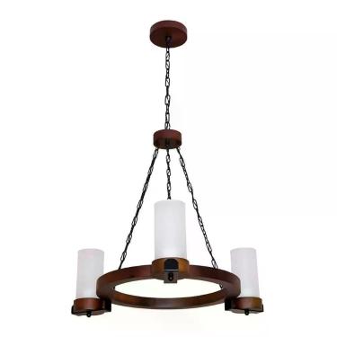 Imagem de Lustre Muller Country Redondo 3 Lâmpadas Envelhecido 1103e