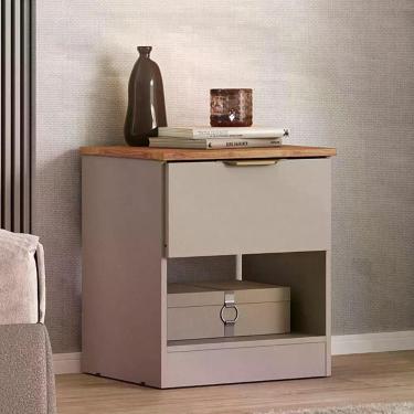 Imagem de Mesa Lateral Milan 1 Gaveta Carraro Avelã