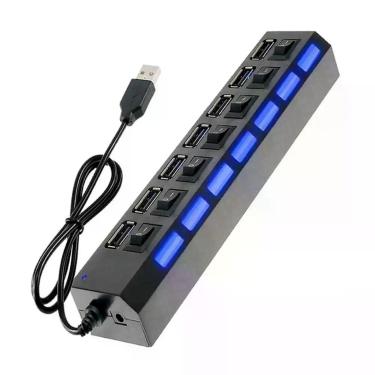 Imagem de Hub Original Usb 2.0 7 Portas Interruptor Com Led Azul - BELLATOR
