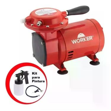 Imagem de Compressor Ar Direto Tufão Bivolt Kit Pintura Worker Pistola