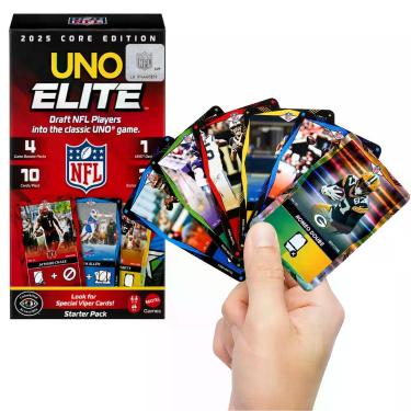 Imagem de Jogo de Cartas Uno Elite NFL Pacote Inicial Com 2 Cartas Promocionais 