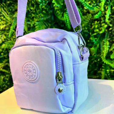 Imagem de Crossbody Unissex 3 Bolsos Estampada Transversal Cintura - Alwy, Lilás