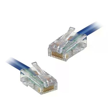 Imagem de Cabo de Rede PC-ETH6U50BL Patch Cord CAT.6E Conectores RJ-45 Azul Plus Cable 5,0 Metros