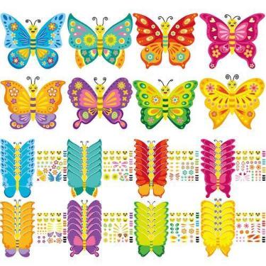 Imagem de Adesivos de borboleta Tatuo Summer para crianças DIY Art Craft 48 unid