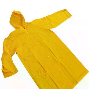 Imagem de Capa de Chuva Forrada g com Manga e Capuz em PVC e Poliéster Amarela Plastcor do Brasil