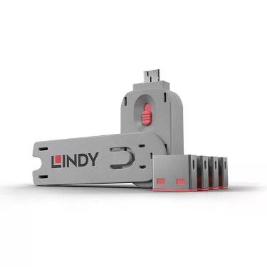 Imagem de Bloqueador de Porta USB Port Blocker Bloqueio Físico Instantâneo Sistema por Código de Cor Vermelho Lindy Home Decor 4
