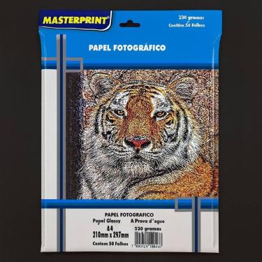 Imagem de Pacote Papel Fotográfico Glossy 230g/m² A4 com 50 Folhas 210mmX297mm -