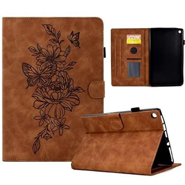 Imagem de Capa para tablet Compatível com Kindle Fire HD8 Case 2016/2017/2018, Estojo de Couro Premium Slim Folding Stand Folio Cover Capa Protetora com Slot para Cartão/Auto Sleep Wake Estojo Protetor Completo