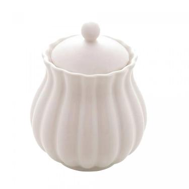Imagem de Açucareiro em Porcelana Pétala Branco Matt 10,5x8,5cm Wolff