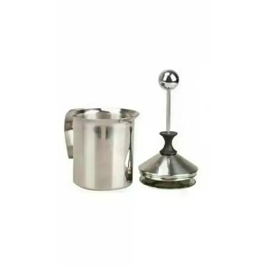 Imagem de Espumador de Leite Manual Aço Inoxidável 400ml - Congratulations Store