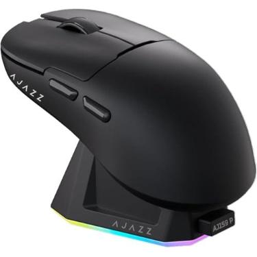 Imagem de ATTACK SHARK X A.JAZZ AJ159 Mouse de Jogo com Doca de Carregamento RGB Magnética, 2.4G Wireless Gaming Mouse PAW3395 Sensor 26K DPI,5 Botões Programáveis, Ratos Ergonômicos USB3.0 para PC/MAC