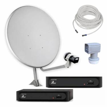 Imagem de Kit 2 Receptor Digital Satélite Imagevox ADV-SAT120NB Full HD DVBS2 US