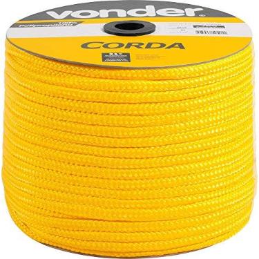 Imagem de Vonder, Corda Multifilamento Trançada 8,0 Mm X 258 M, Amarela, Em Carretel.