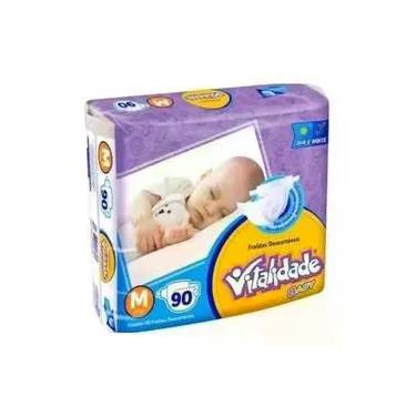 Imagem de Kit 3 fralda infantil vitalidade baby m/ 90 = 270 un