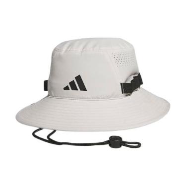 Imagem de adidas Chapéu Victory Bucket ao ar livre e estilo de aba larga lateral para proteção solar, Wonder Alumina cinza/preto, P
