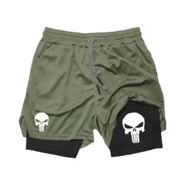 Imagem de Shorts Esportivos Masculinos 2 Em 1 De Secagem Rápida Com Bolsa Para C