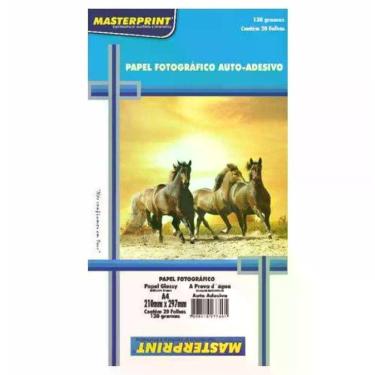 Imagem de Papel glossy photo brilho a-4 130g adesivo mp 20fls - masterprint
