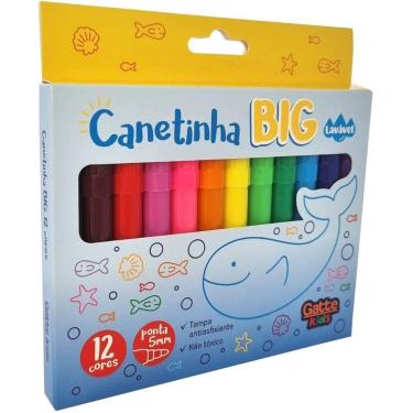 Imagem de Caneta Hidrografica BIG 12 Cores Lavavel - Make