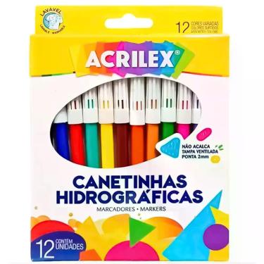 Imagem de Caneta Canetinha Hidrografica c/ 12 Cores Acrilex