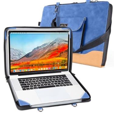 Imagem de Berfea Capa protetora para laptop Dell 16 DC16256 DC16251 DC16250, 16 Plus DB16250 DB16255 DB06250 16 polegadas capa de transporte para PC notebook com suporte, zíper, alças de ombro
