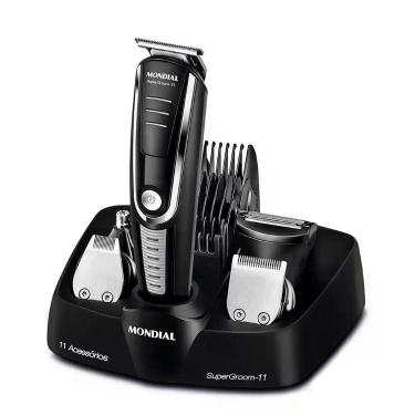 Imagem de Aparador de Pelos Super Groom 11 Mondial Preto e Prata 5W BG-05, Preto