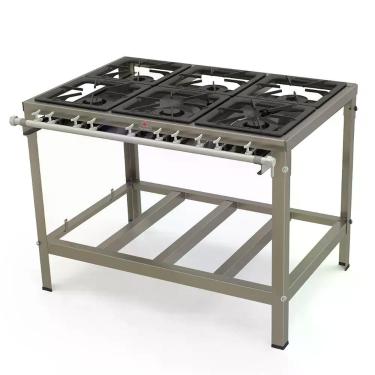 Imagem de Fogão Industrial a Gás PMI-603 6 Queimadores com Bandeja Coletora Cinza Progas