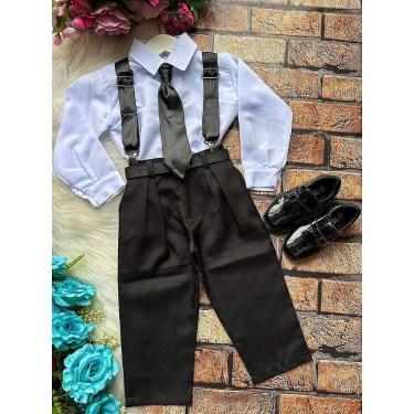 Imagem de Conjunto Social Meninos Miss Cherry - Camisa Branca e Calça Preta, 8
