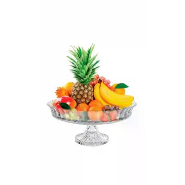 Imagem de Fruteira Vidro Cristalino Brilhante Daisy Com Pé Resistente - Congratu