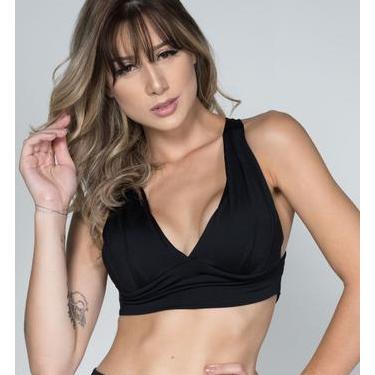 Imagem de Top Fitness Suplex Feminino Vick com Bojo e Viés - WLS Modas, Preto, M