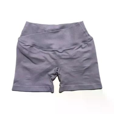 Imagem de Shorts De Yoga Sem Costura Para Mulheres Com Cintura Cruzada De 4,5 Po