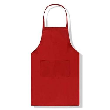 Imagem de Avental de cozinha Pure Color Avental de bolso grande para adultos Acessórios de cozinha 1 peça