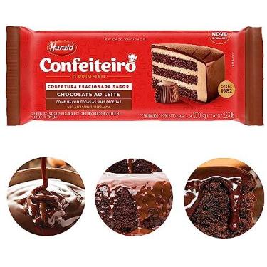 Imagem de Barra de Chocolate Fracionado Confeiteiro Ao Leite 1,010kg - Harald