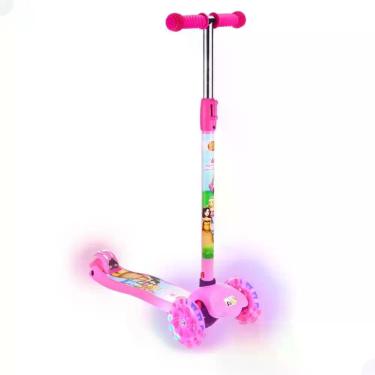 Imagem de Patinete Princesas Infantil Altura Ajustavel 40kg Roda Led - DM Toys