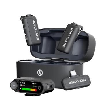 Imagem de Hollyland Lark MAX 2 Combo, Microfone Lavalier Sem Fio, Cancelamento de Ruído IA, Áudio 32-Bit com Cadeia Completa, Alcance 340m, para iPhone, Android, Câmera (2TX + 2RX + Estojo de Carregamento)