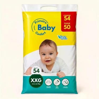 Imagem de Fralda Infantil Primeiro Baby Confort XXG com 54 unidades