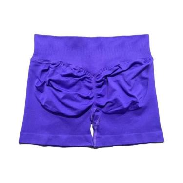 Imagem de Shorts De Yoga E Corrida Femininos De Cintura Alta Sem Costura, Elásti