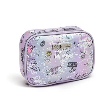 Imagem de Estojo Box Feminino Holográfico Glitter Espaçoso Escolar - Seanite, Ro