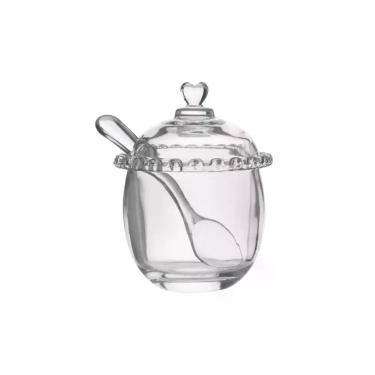 Imagem de Açucareiro Cristal De Chumbo Com Colher Coração Luxo Lyor