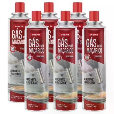 Imagem de Kit 6 Cartuchos De Gás Para Maçaricos 400ml-215g Etaniz