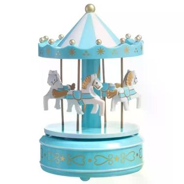Imagem de Caixa de música infantil Carrossel - azul - AMIGOLD
