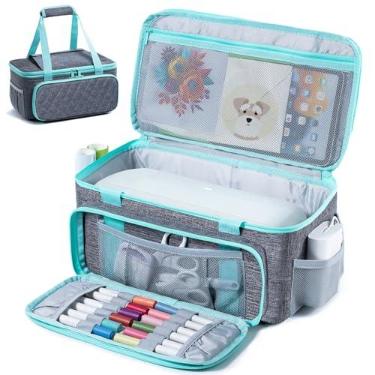 Imagem de VIGEGARI grande estojo de transporte compatível com a máquina de corte inteligente cricut joy xtra, estojo cricut joy xtra com bolsos para acessórios de críquete, ferramentas de críquete