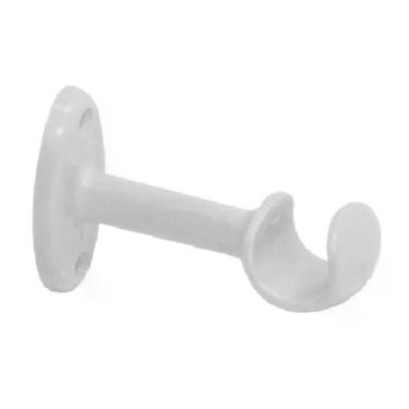 Imagem de Suporte para Cortina Prátiko Kit com 2 Suportes, Buchas e Parafusos 6 para Instalação Prática Branco Bella Arte