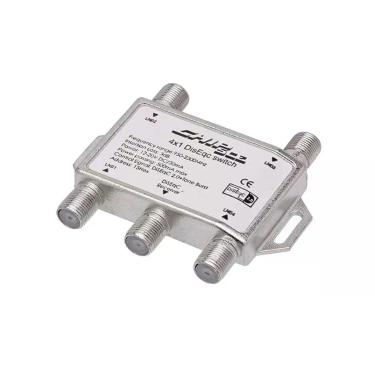 Imagem de Chave Diseqc 4x1 Vias 2.0 para Instalação de Antena e Seleção de Sinal em Receptor de Tv Digital