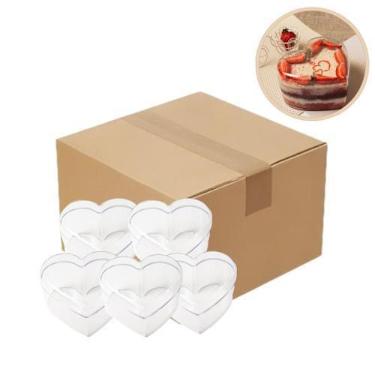 Imagem de Caixa c/05 un cake box coração c/ tampa alta 750ml blue star