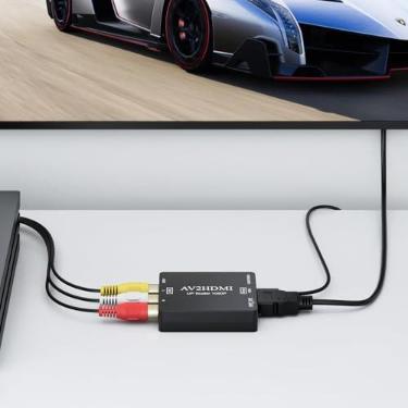 Imagem de AV to HDMI Converter, RCA to HDMI Adapter, Composite CVBS Video Audio Support PAL/NTSC for TV/PC/ PS3/ STB/Xbox VHS/VCR/Blue-Ray DVD Players