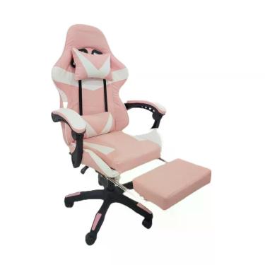 Imagem de Cadeira Gamer Stillus Ergonômica Oficial Apoio De Pés Rosa