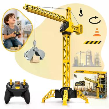Imagem de Guindaste Infantil Brinquedo Grande Controle Remoto 4 Canais Torre Gir